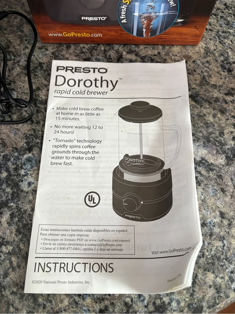 Presto Dorothy Rapid Cold Brewer Coffee Maker Electric Iced Brew Machine‎ 02937